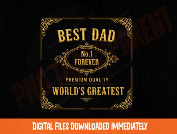 Best Dad PNG: Vintage Whiskey Label Art for Father's Day