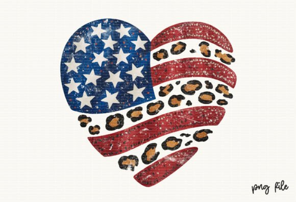 Celebrate Independence Day with a USA Flag Heart PNG
