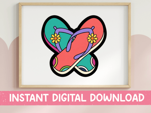 Colorful Flip Flop Heart Design: A Creative Summer Asset