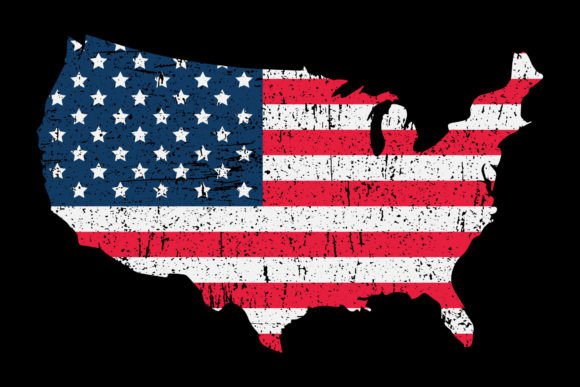 Distressed USA Vintage Flag Map Design: A Bold Graphic Asset