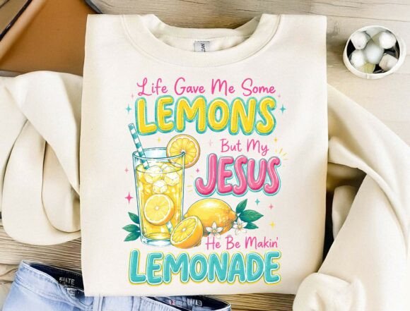 Jesus Makin Lemonade PNG: A Burst of Faith-Fueled Design