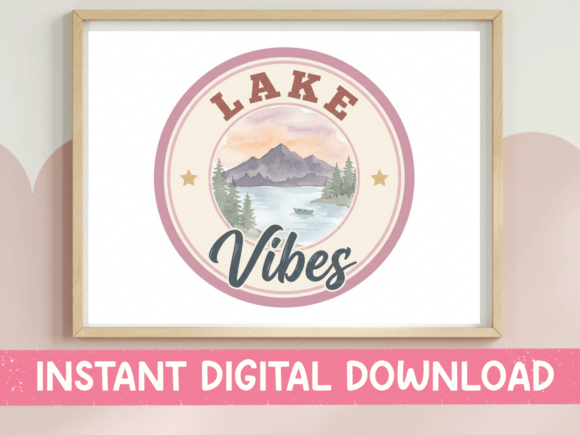 Lake Vibes Round Badge Blush Design: A Softer Take on Summer