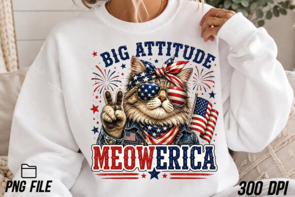 Meowerica Funny American Patriotic PNG: A Designer's Playful Asset