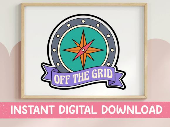 Off the Grid Compass Nautical Design: A Badge for the Modern Explorer