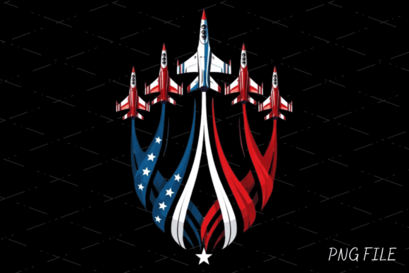 Patriotic USA Fighter Jet Air Show PNG: A Dynamic Design Asset