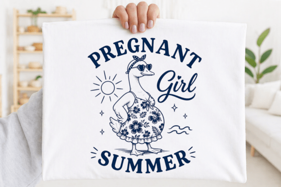 Pregnant Girl Summer PNG, Beach Vacation: A Quirky Design Asset