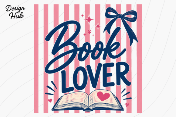 Stripe Book Lover PNG T-Shirt Design: A Sweet Graphic for Reading Fans
