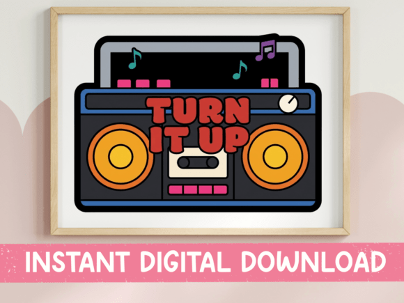Turn It Up Retro Boombox Design: A Blast from the Past