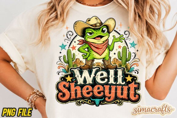 Well Sheeyit Frog PNG: Add Western Humor to Your Designs